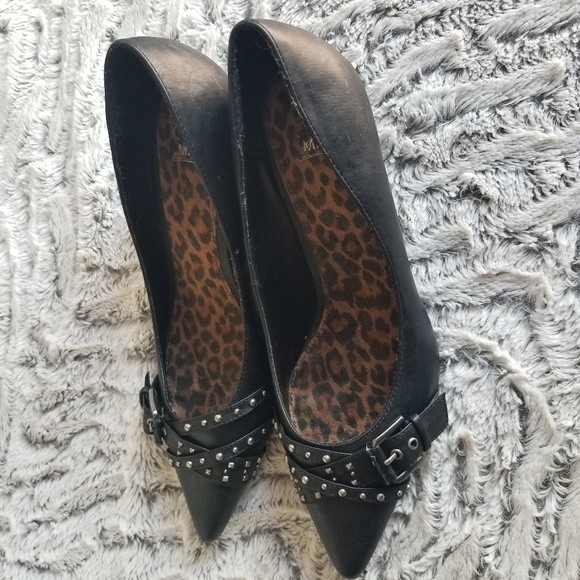 Black short pump heels buckle toe phoebe Mia shoe - Picture 4 of 6